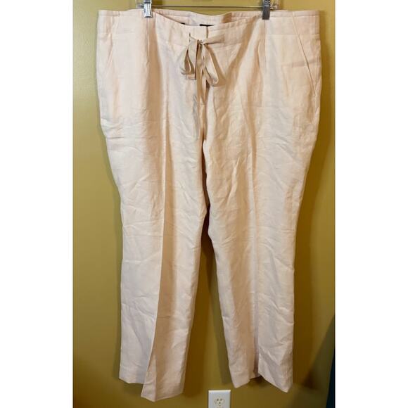 Talbots 100% Linen Cream Trousers Plus Size 24W NWT - Picture 1 of 8